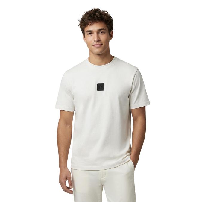 R&B Men White Cotton Printed Round Neck T-Shirt