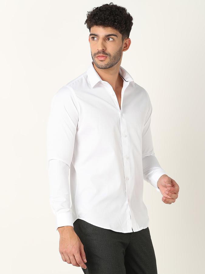 Men Slim Fit Shirt with Spread Collar image number 2