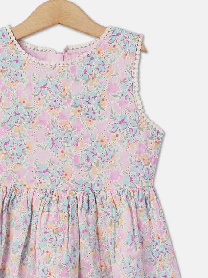 R&B Girl's A Line All Over Printed Woven Dress image number 2