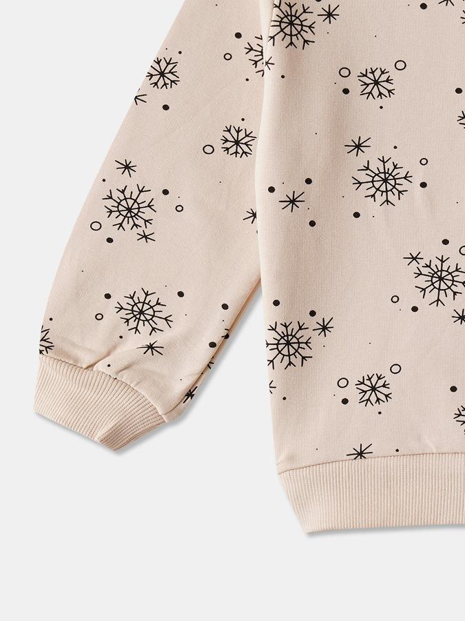 Girls Fleece Regular Fit Crew Neck Printed Sweatshirt