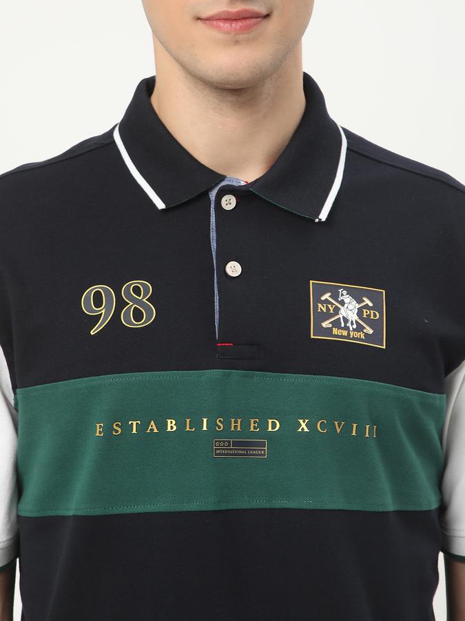 Men Typographic Print Regular Fit Polo T-Shirt image number 3