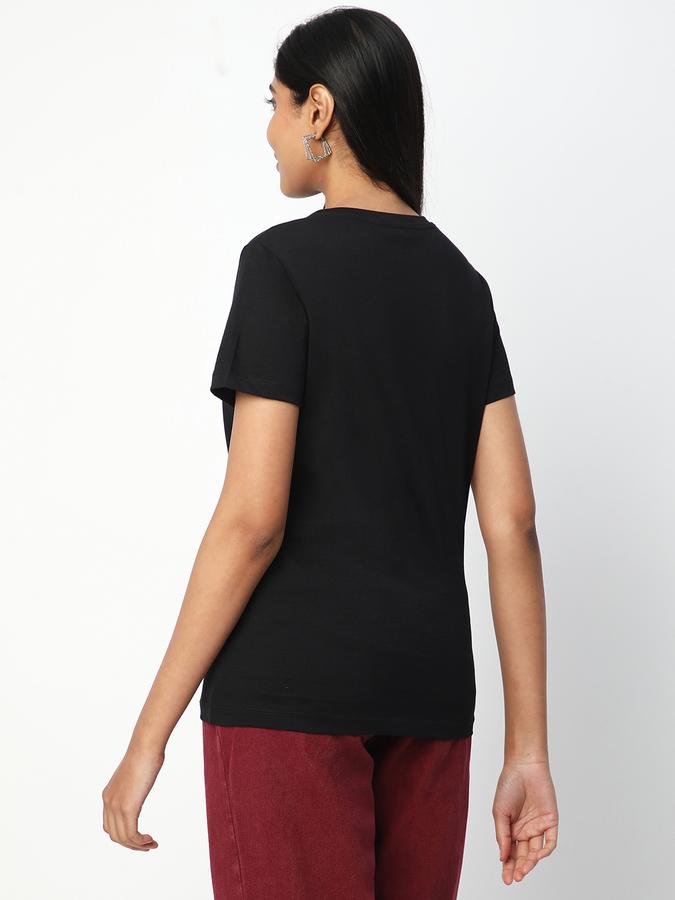 Women Cotton Regular Fit Crew Neck Graphic T-shirt
