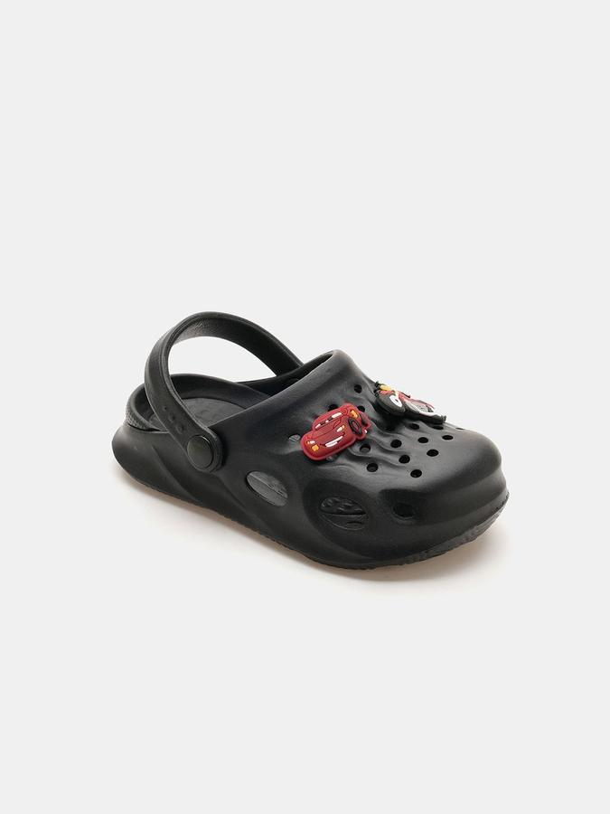 R&B Boys Black Applique Work Flip Flops