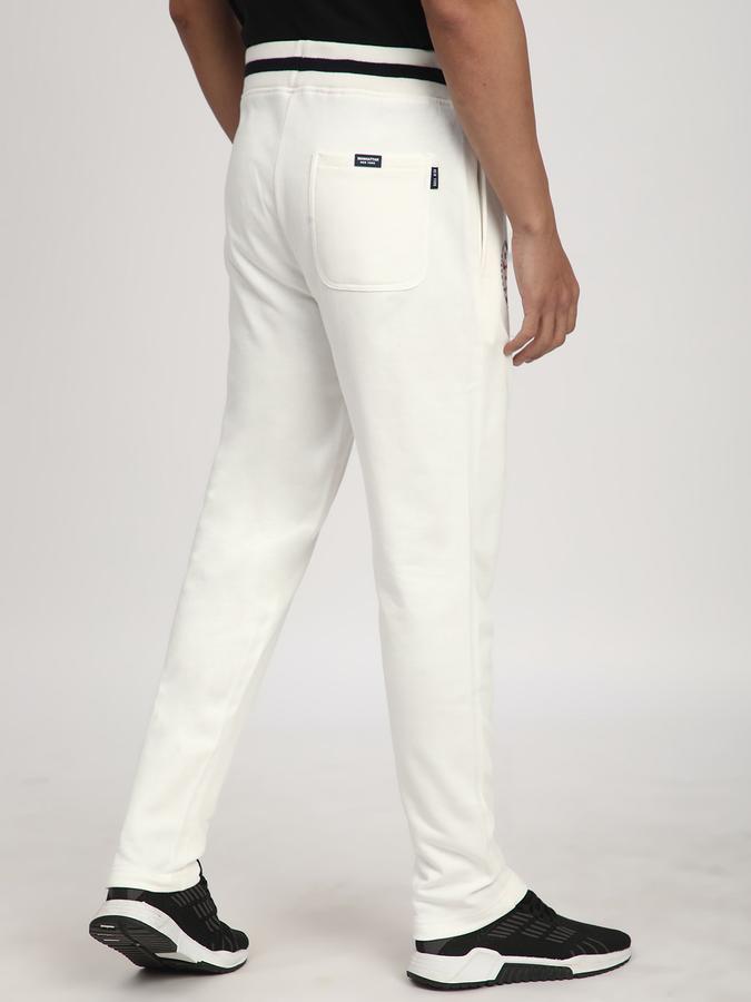 Men Fleece Tapered Fit Drawstring Waist Cuffed Hem Trackpants