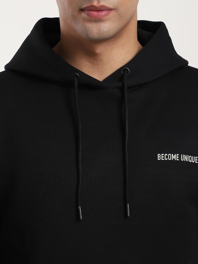 Men Polyester Regular Fit Hooded Graphic Sweatshirt