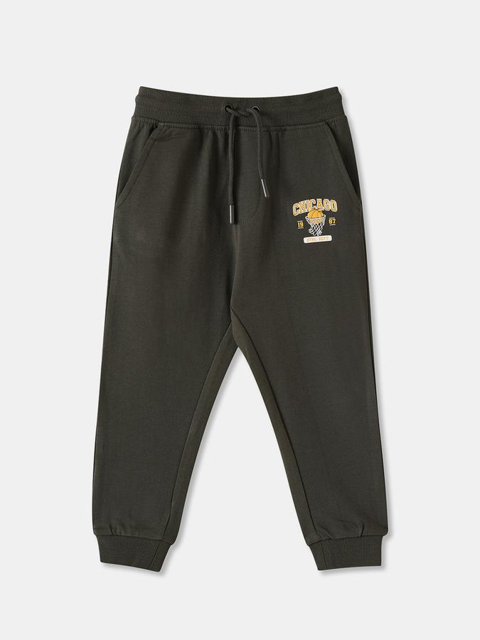 Boys Regular Fit Drawstring Waist Cuffed Hem Jogger