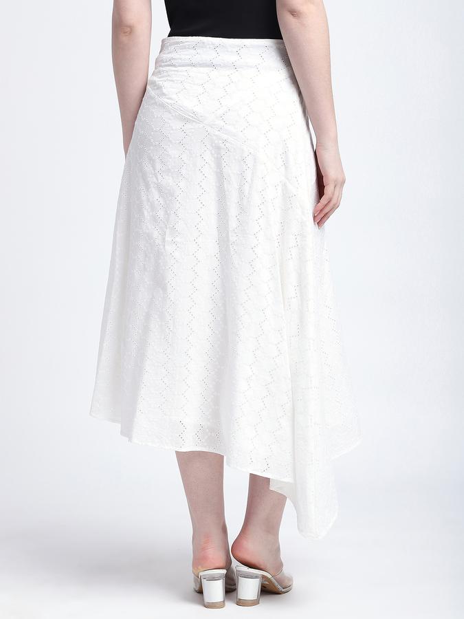 Women Cotton Midi Asymmetrical Skirt