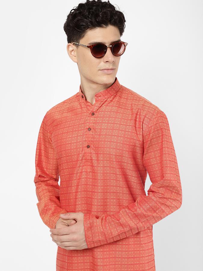 R&B Men Orange Kurtas image number 0