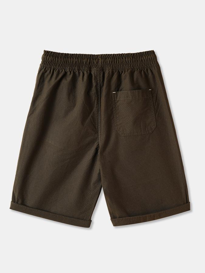 Boys Cotton Regular Fit Mid Waist Woven Shorts