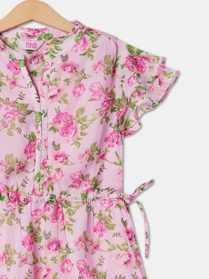 R&B Girl's A Line All Over Printed Woven Dress image number 2