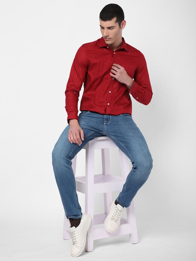 R&B Maroon Men Casual Shirts image number 1
