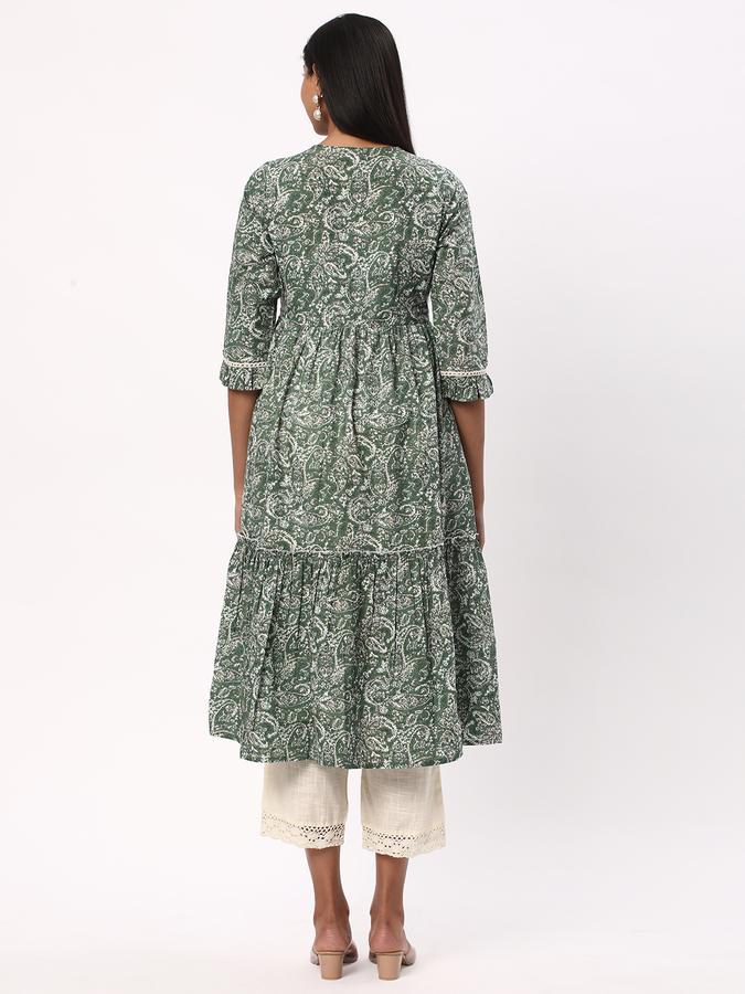R&B Women's Green Printed Kurta