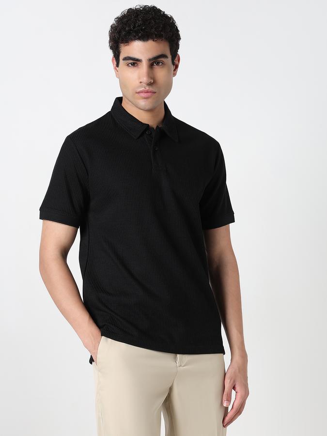 Solid Men Polo Neck T-Shirt image number 2