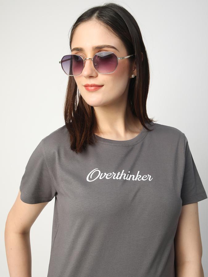 Women Cotton Regular Fit Crew Neck Graphic T-shirt