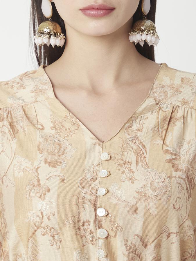 Women Polyester Printed Fit And Flare Ethnic Dress