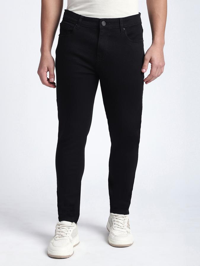 Men Cotton Blend Carrot Fit Flat Front Five Pocket Pants