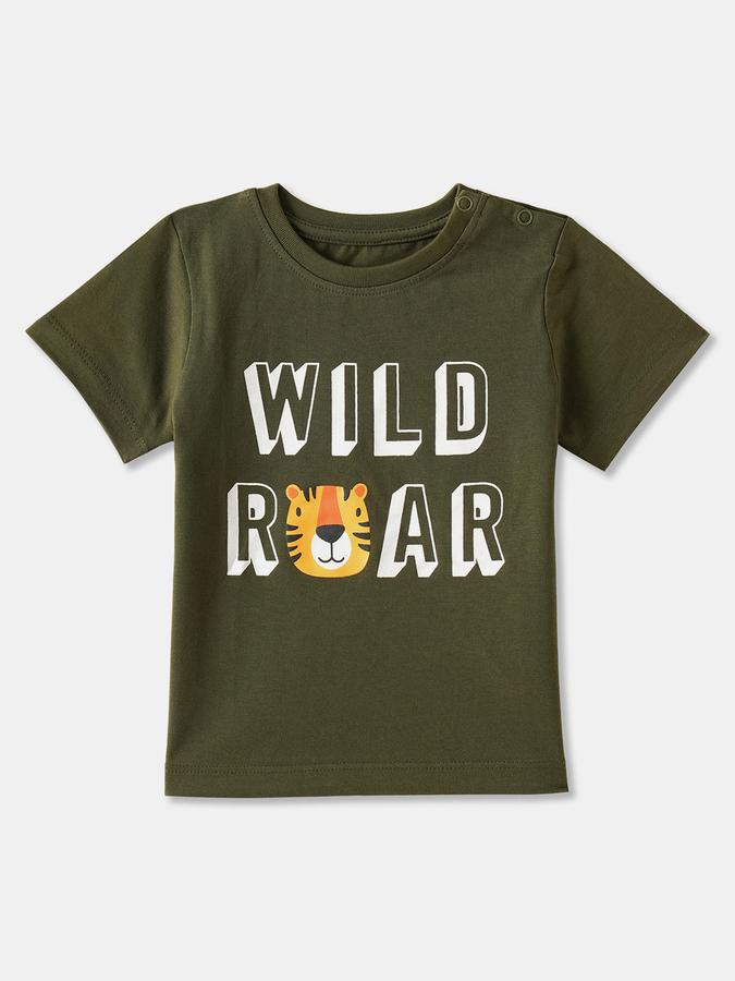 Boys Cotton Regular Fit Crew Neck Graphic T-shirt