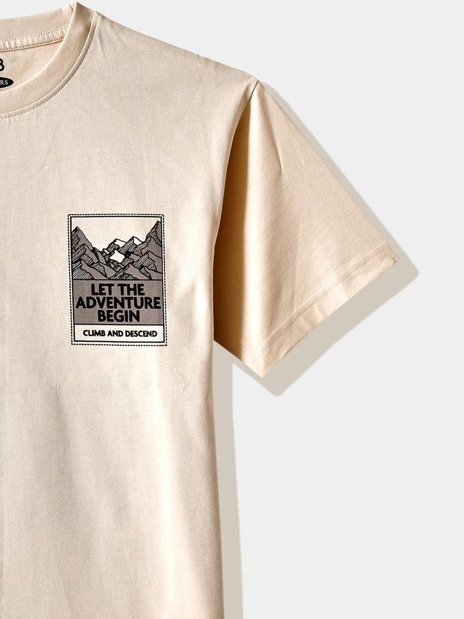 Boys Cotton Regular Fit Crew Neck Graphic T-shirt