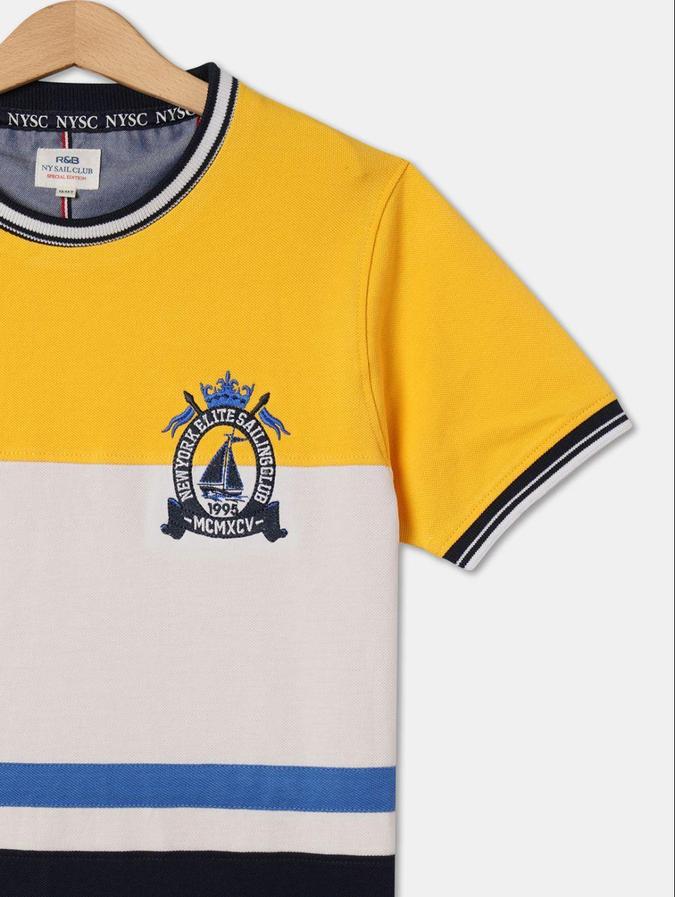 R&B Multi Cotton Round Neck Colourblocked Boy T-Shirt