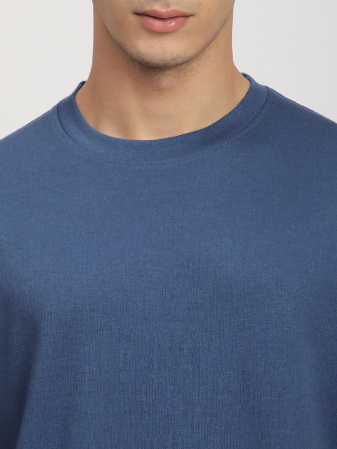 Men Polycotton Relaxed Fit Crew Neck Solid T-shirt