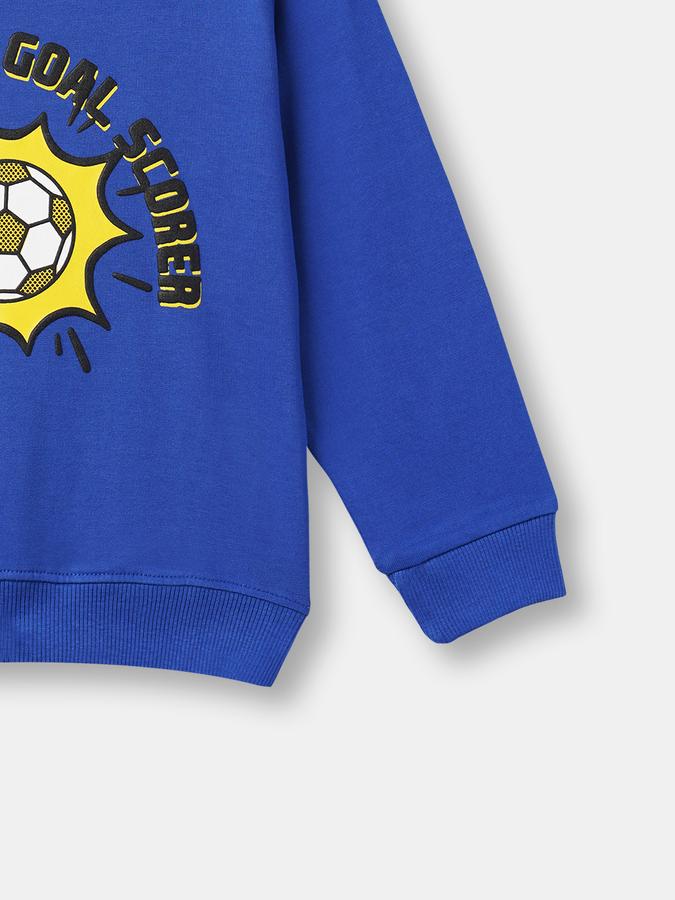 R&B Boys' Blue Printed Sweatshirt