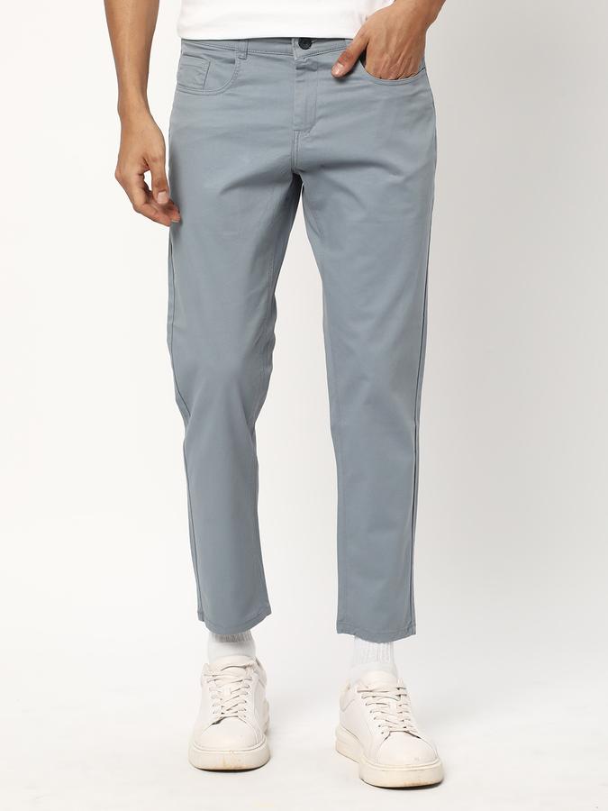 Men Flat Front Slim-Fit Trousers