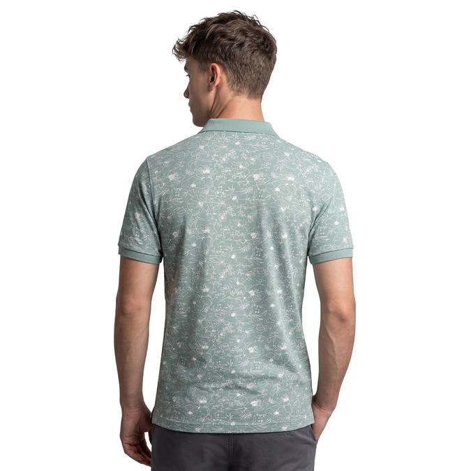 R&B Men Green Cotton Printed Polo Collar T-Shirt