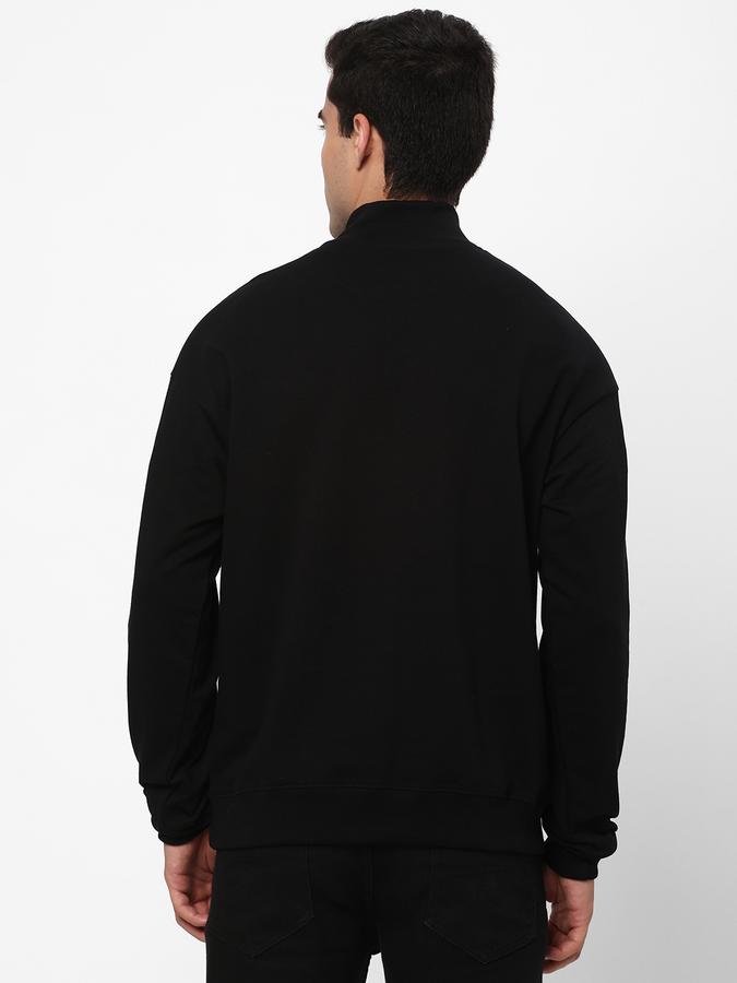 Men Cotton Regular Fit Half-Zip Graphic Print Sweatshirt