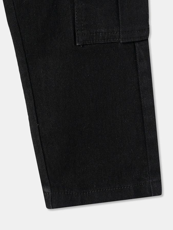 Boys Cotton Blend Relaxed Fit Button Waist Clean Look Jeans