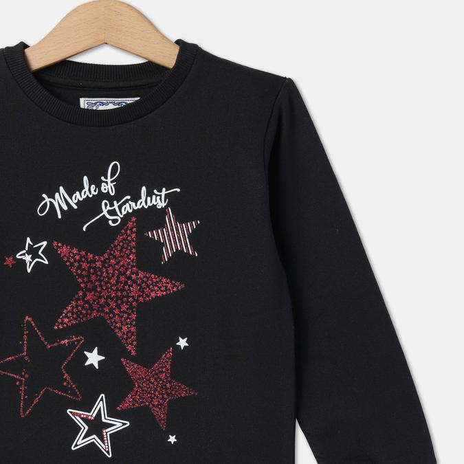 Girls Typographic Print Round-Neck Sweatshirt image number 2