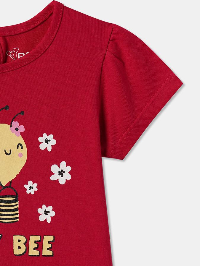 Baby Girls Graphic Print Pure Cotton Regular T Shirt image number 2