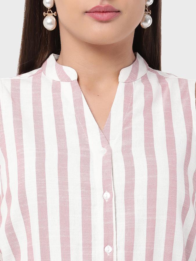 R&B Women's Striped Tie-Up Top image number 3