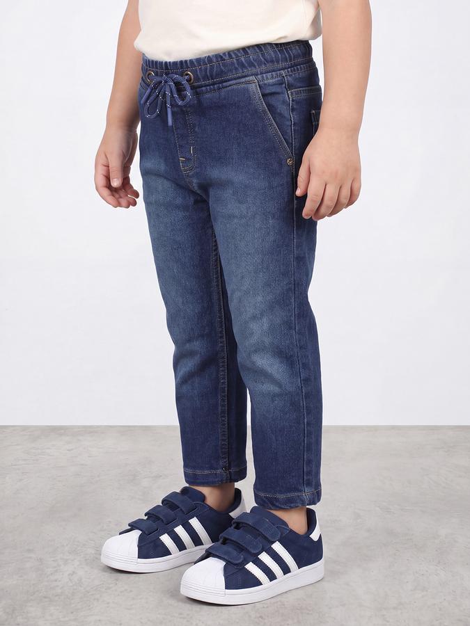 R&B Boys Mid Blue Solid Mid Rise Stretchable Jeans