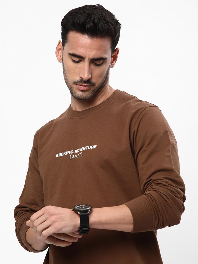 R&B Men Brown Sweatshirts & Hoodies