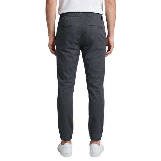 R&B Stone Grey Solid Men Regular Fit Trousers