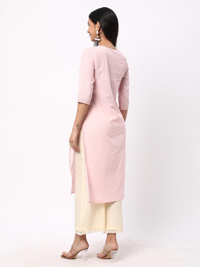 Women Embroidered Straight Kurta image number 2