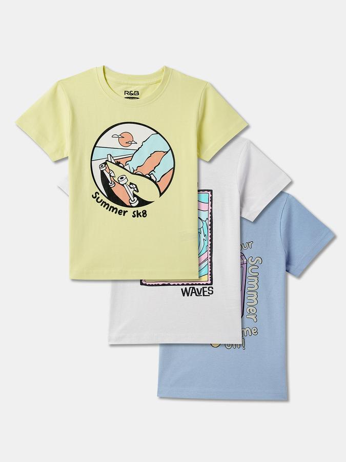 Pack of 3 Graphic Print Round-Neck T-Shirt