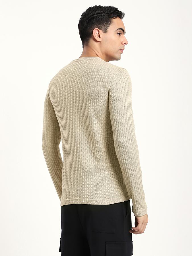 Men Cotton Blend Regular Fit Crew Neck Solid Sweater