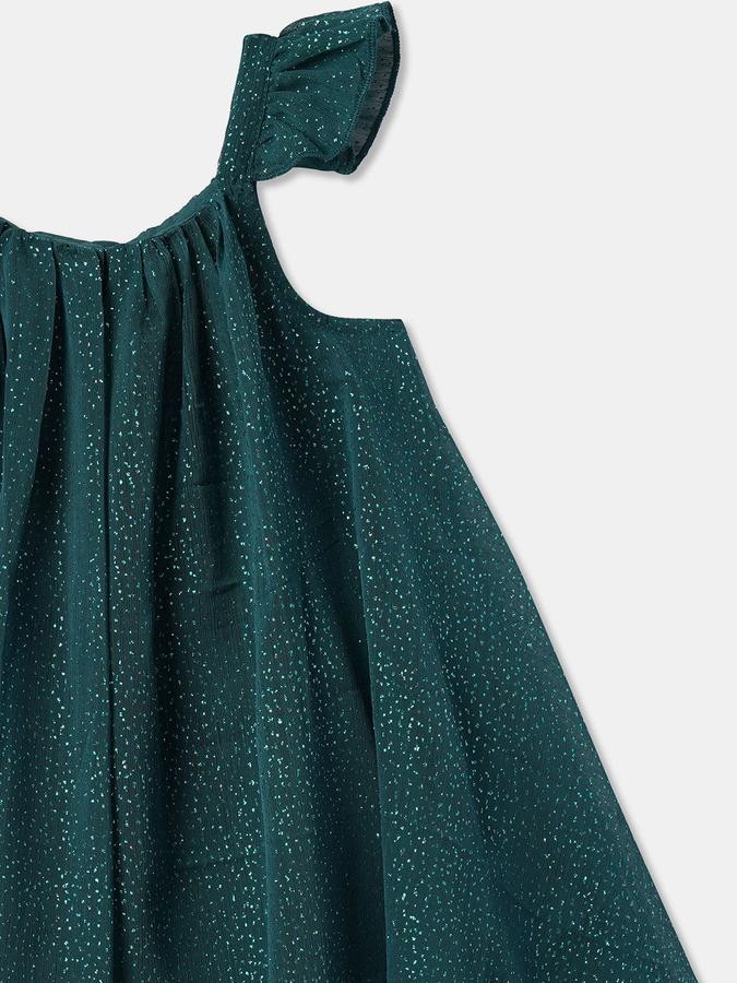 Girls Printed Sleeveless Round Neck Regular Dress