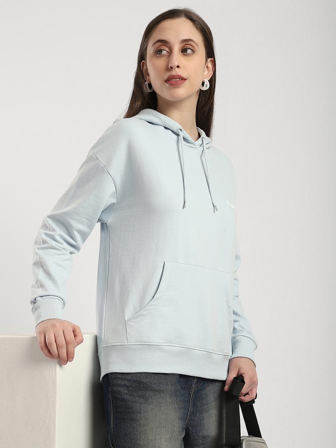 Women Cotton Relaxed Fit Hooded Graphic Sweatshirt