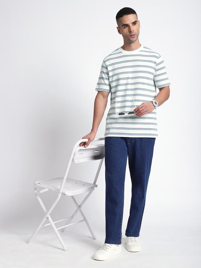 R&B Men's Ivory Striped T-Shirt