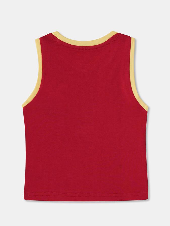 Boys Regular Fit Sleeveless Crew Neck Graphic T-Shirt