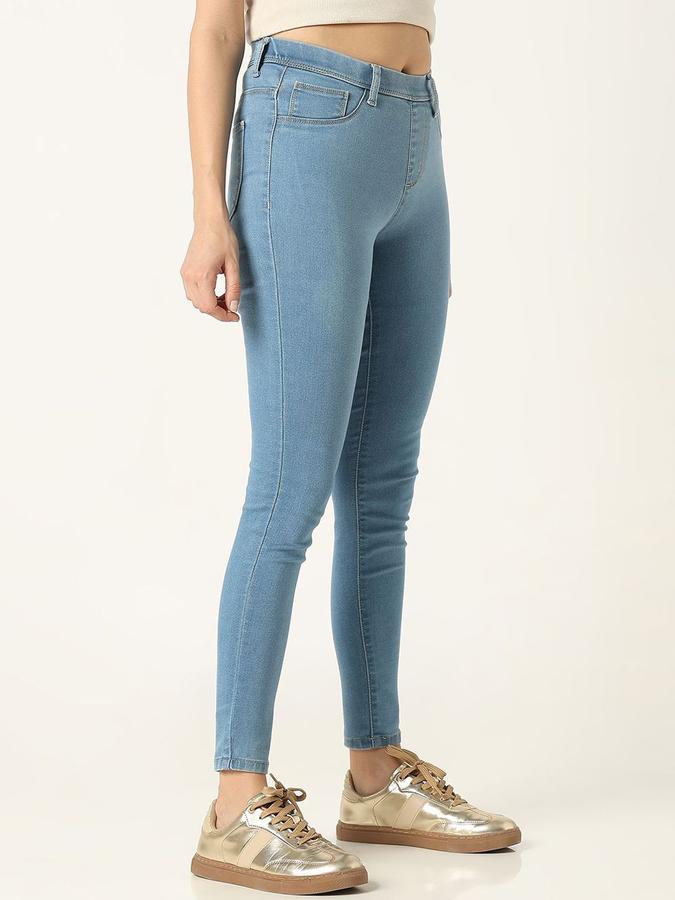 R&B Women Mid Blue Skinny Fit Mid-Rise Jeans