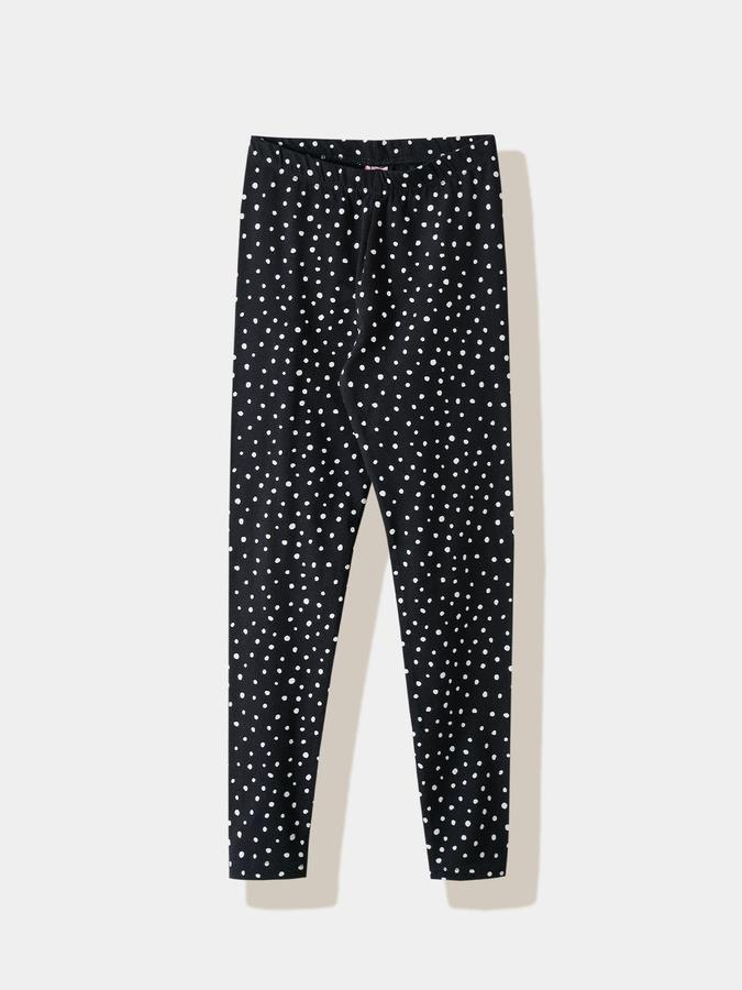 R&B Girls Black &amp; White Dots Printed Leggings