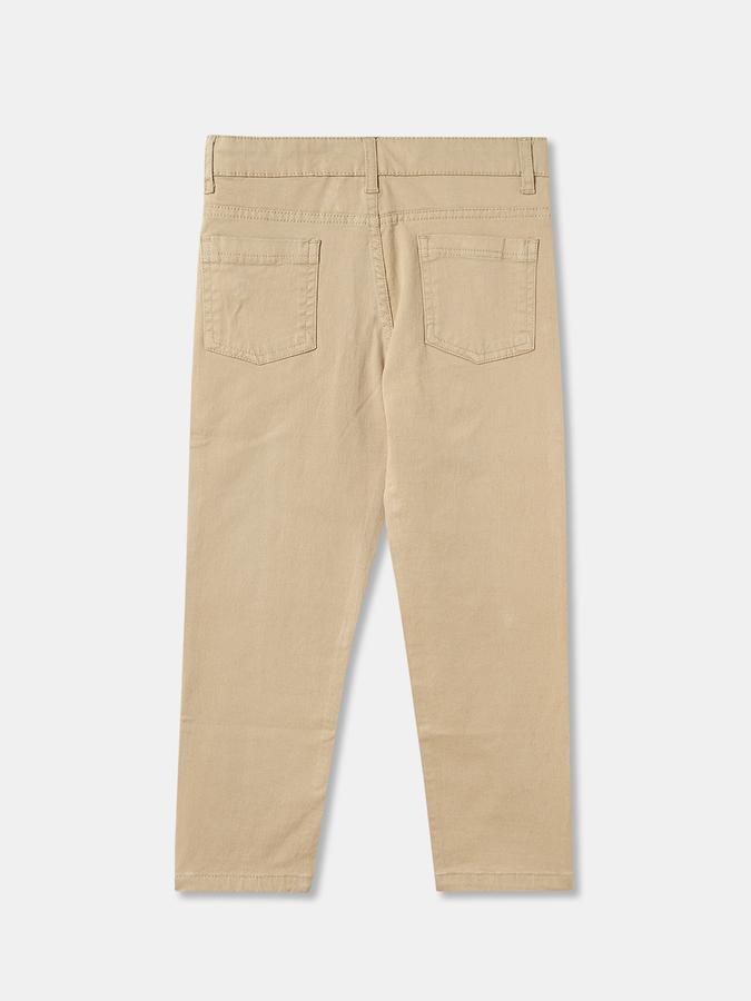 Boys Relaxed Fit Solid Flat Front Trouser