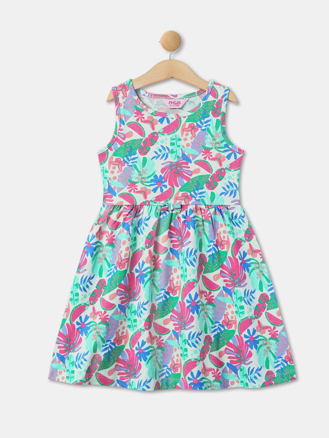 R&B Girls Green Casual Dresses