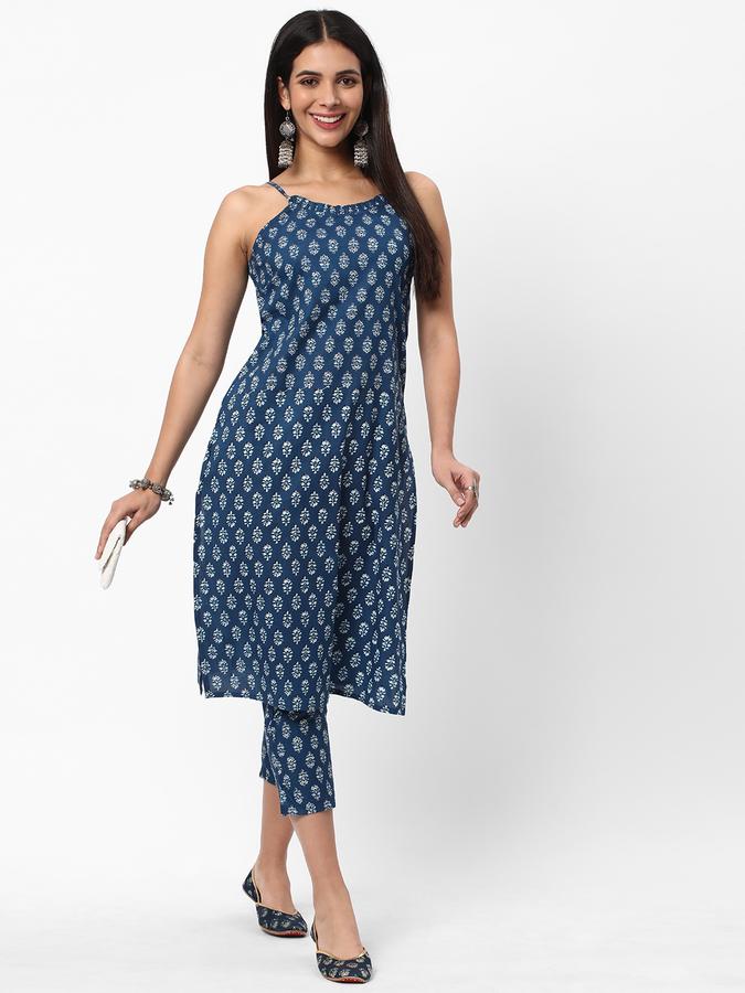 Women Floral Print Straight Kurta Set image number 1