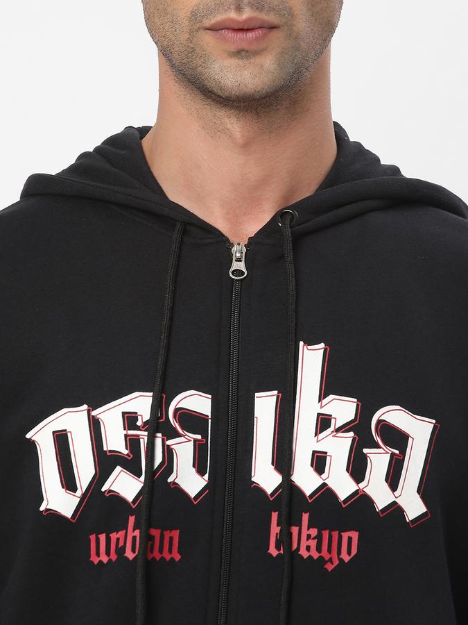 Men Regular Fit Typographic Print Biker Jacket image number 3
