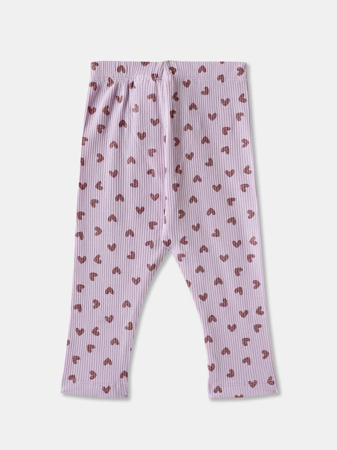 R&B Girls' Purple Printed Leggings