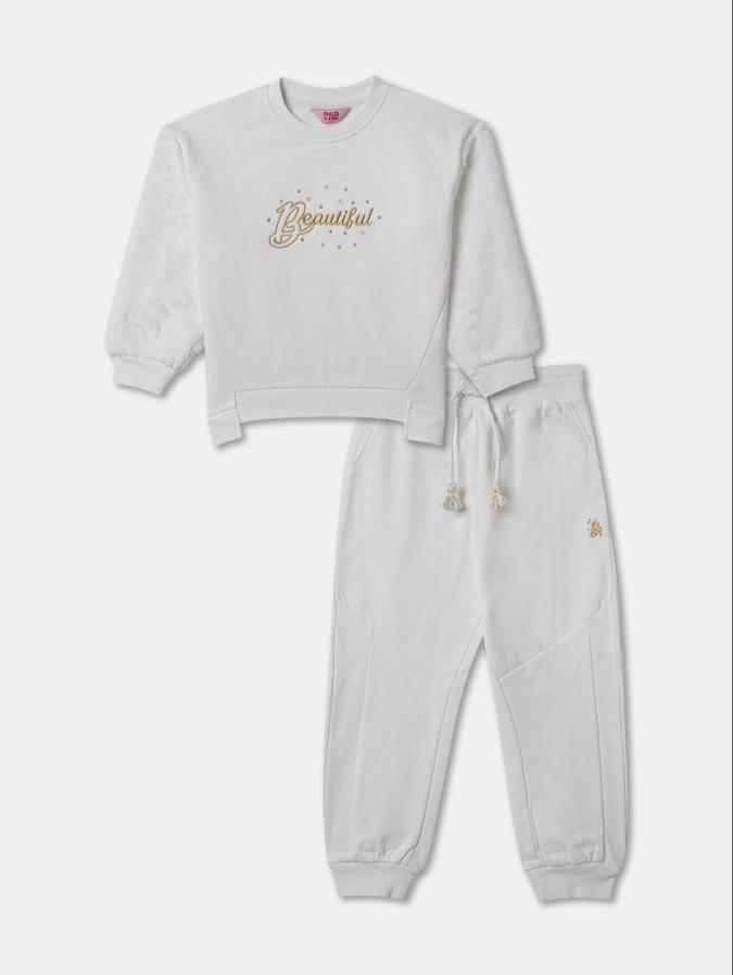 R&B Grey Printed Girls Clothing Set
